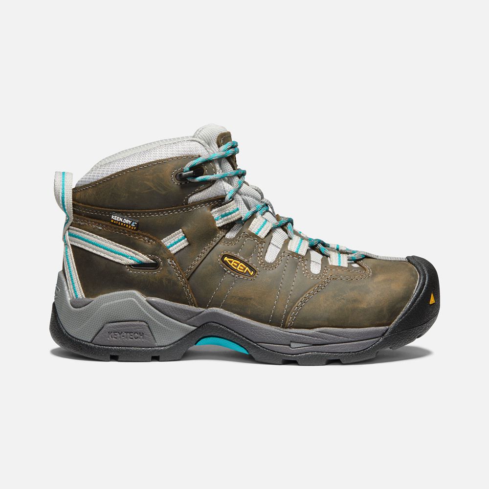 Botas de Trabajo Keen Mexico Negros Marrom - Mujer Detroit Xt Waterproof (Steel Toe) - YZ1526734